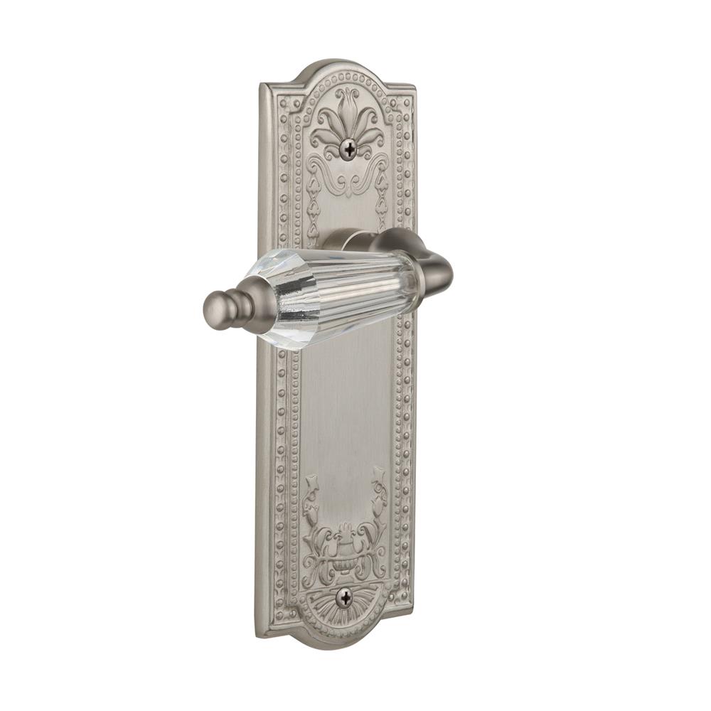 Nostalgic Warehouse MEAPRL Full Passage Set Without Keyhole Meadows Plate with Parlour Lever in Satin Nickel